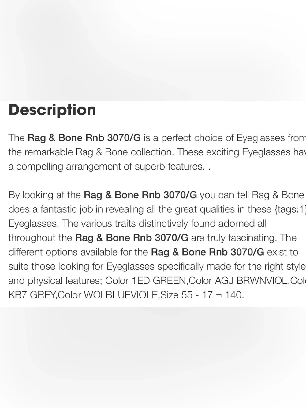 Rag & Bone 3070 prescription glasses
